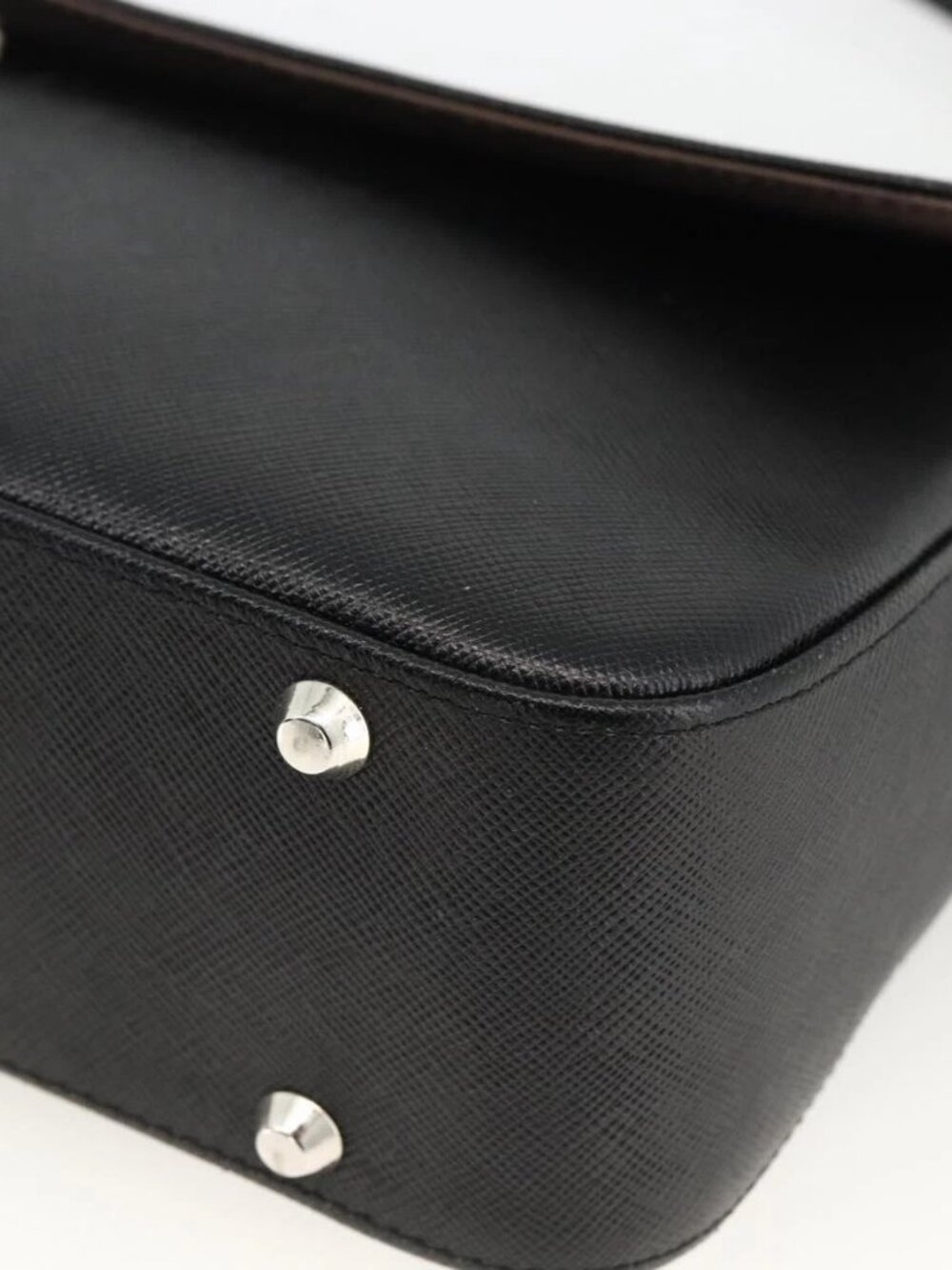 BURBERRY Shoulder Bag Leather Black Silver Auth ep13804 - Picture 11 of 16